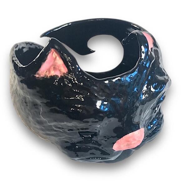 Black Cat Pottery Yarn Bowl/Tea Light or Candle Holder - Picture 8 of 16
